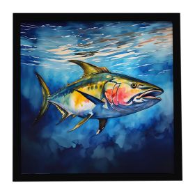Yellowfin Tuna Framed Metal Print Bathroom, Kitchen, Office, Home Decor Wall Art Ready to Hang, Square, 8X8
